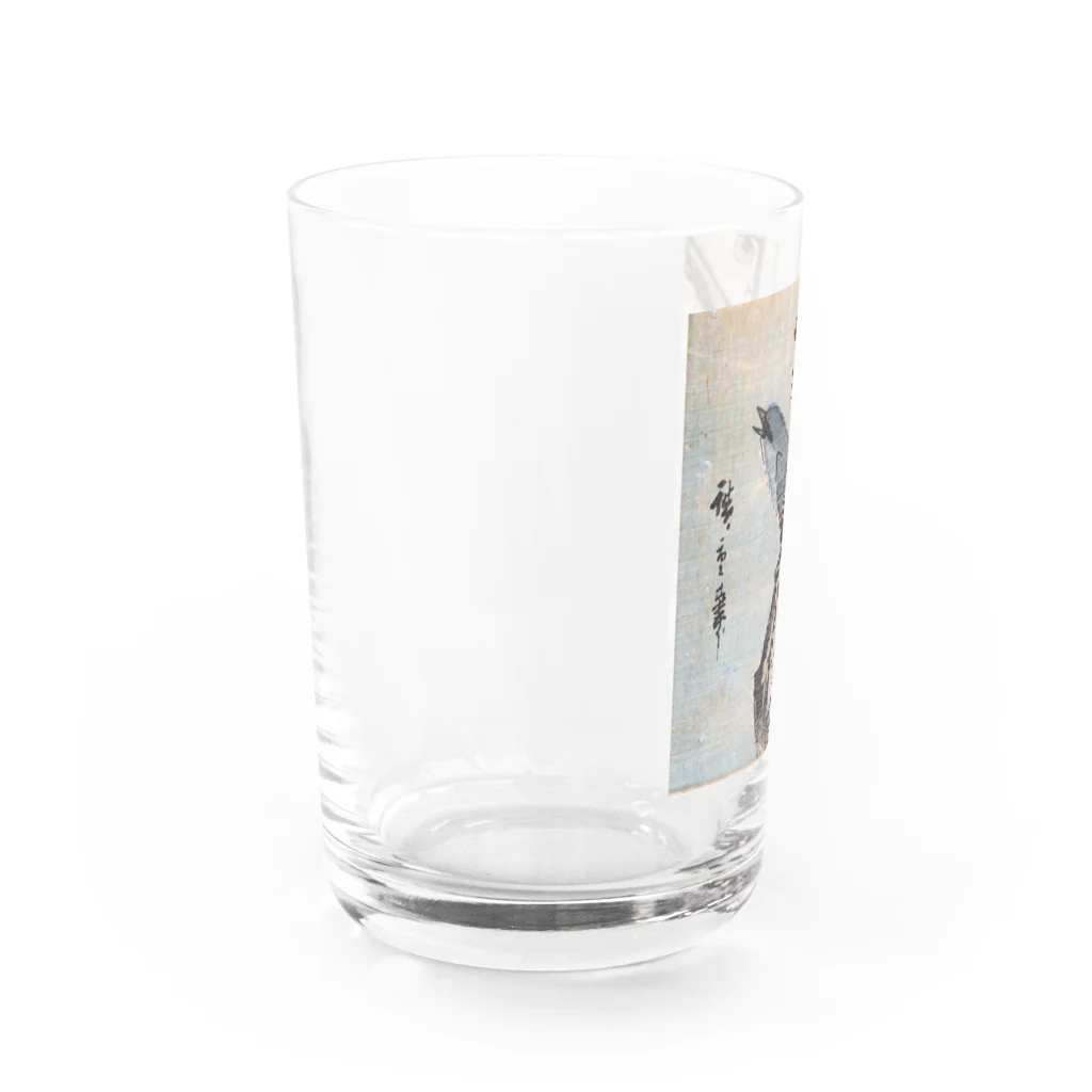 PALA's SHOP　cool、シュール、古風、和風、の梅の枝に鶯  歌川 広重 1843～1844 Water Glass :left