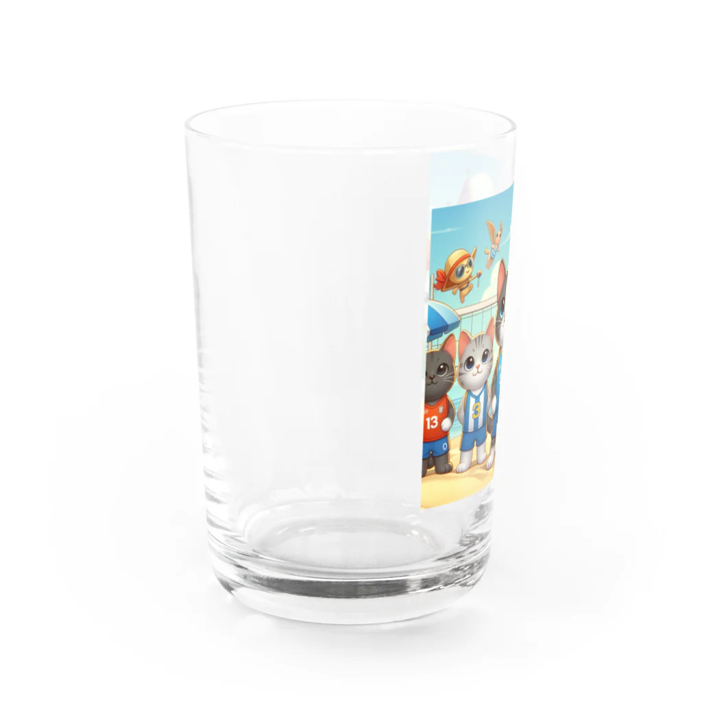 【volleyball online】の猫好きのみなさん必見！愛らしい猫のバレーボールグッズ Water Glass :left