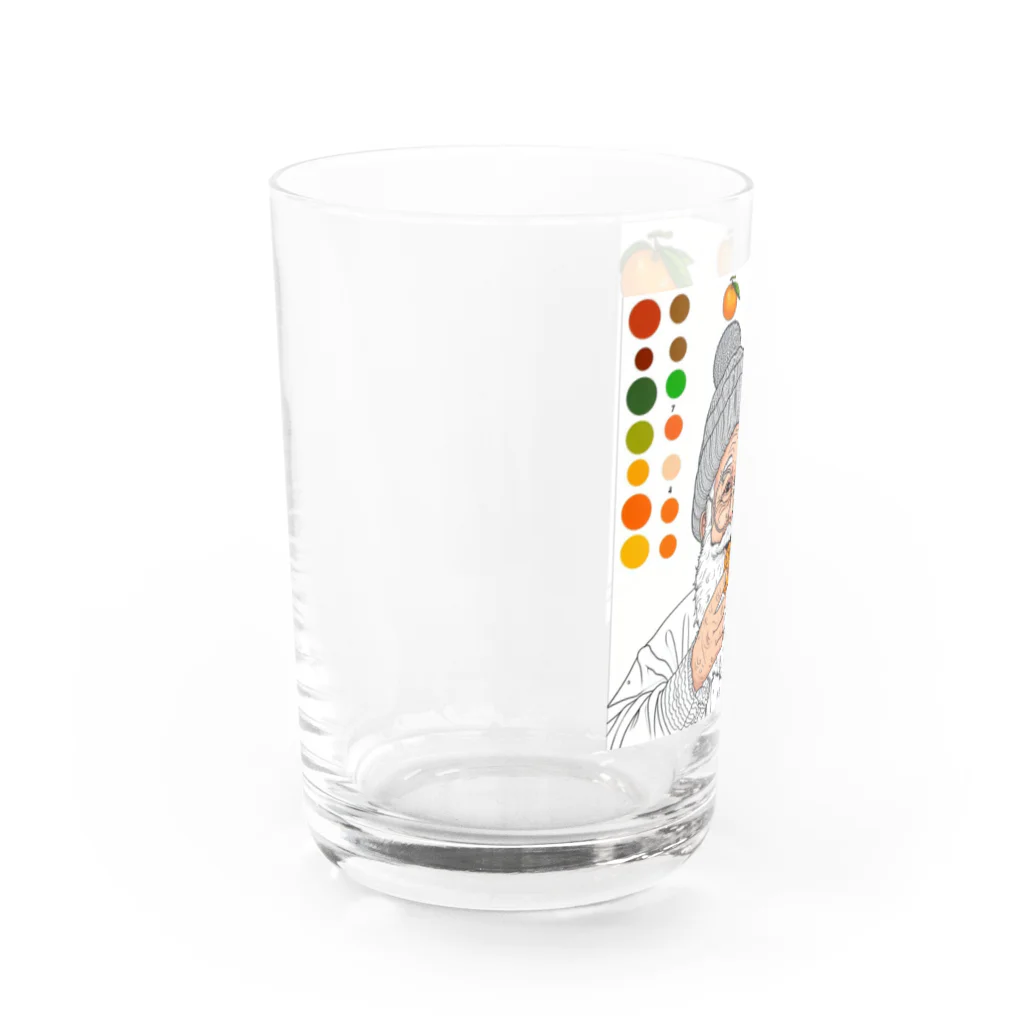 saijo79のミカンおじさんを描いてもらいました Water Glass :left