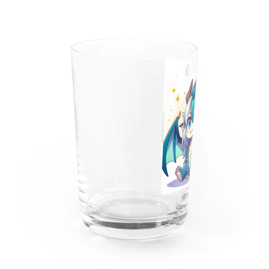 可愛らしいドラゴンのイラストグッズ店の可愛らしいドラゴンマスコット Water Glass :left