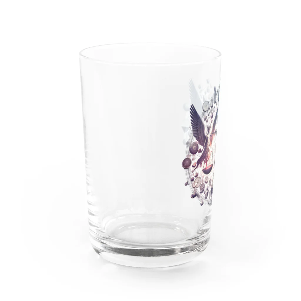 3匹の黒猫 ショップの審判の天秤 Water Glass :left