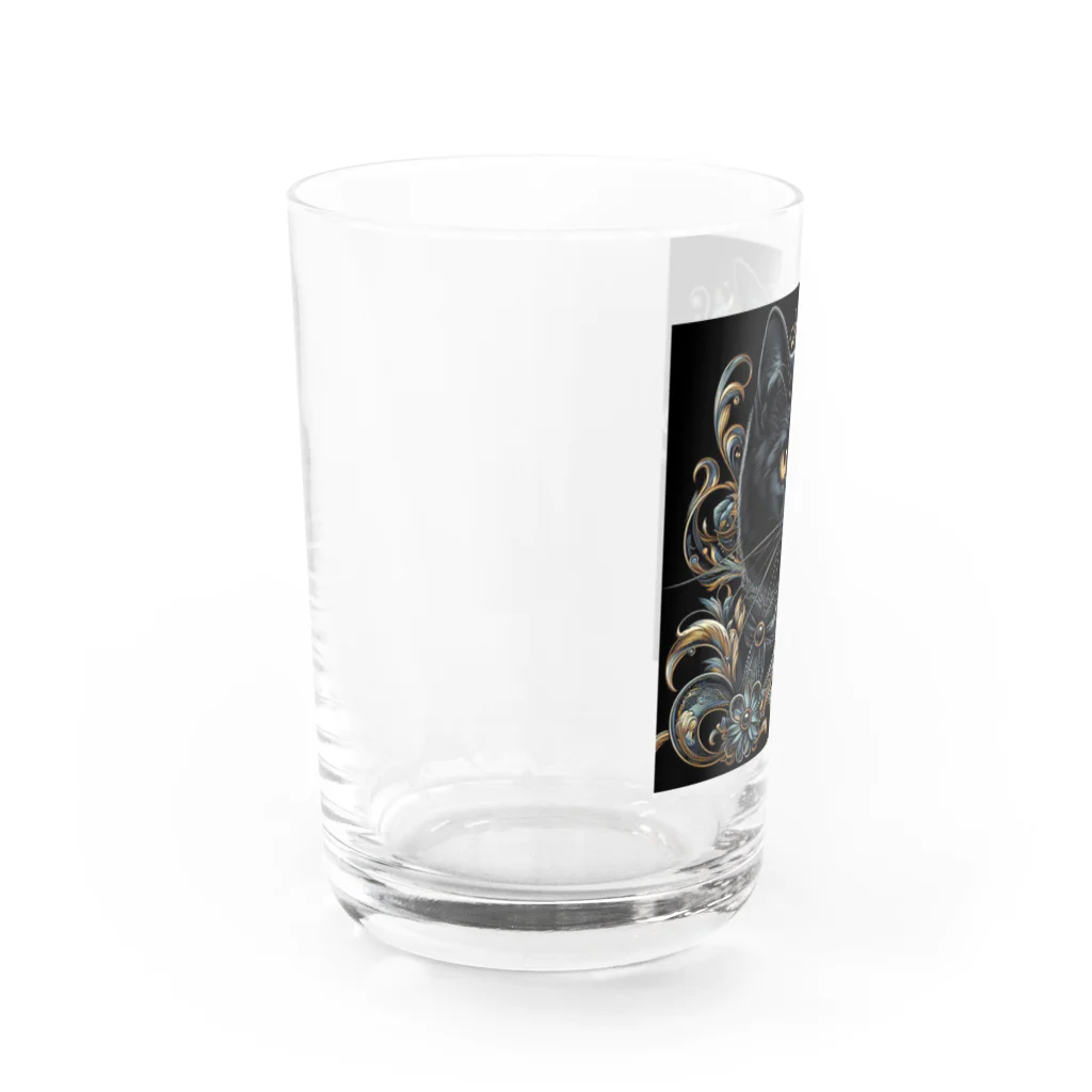 blacktomatoのオシャレな黒猫 Water Glass :left