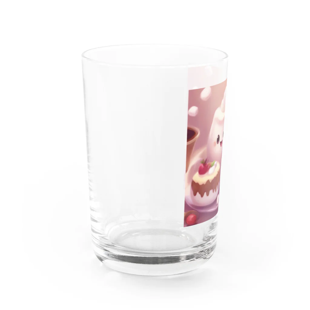 amxafukのふわふわマシュマロかわいいプリン Water Glass :left