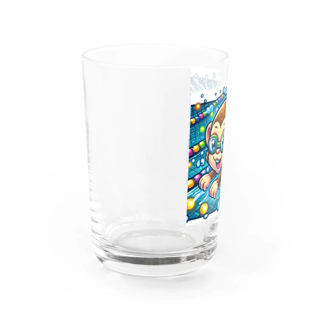 アニマルキャラクターショップのSwimming monkey Water Glass :left