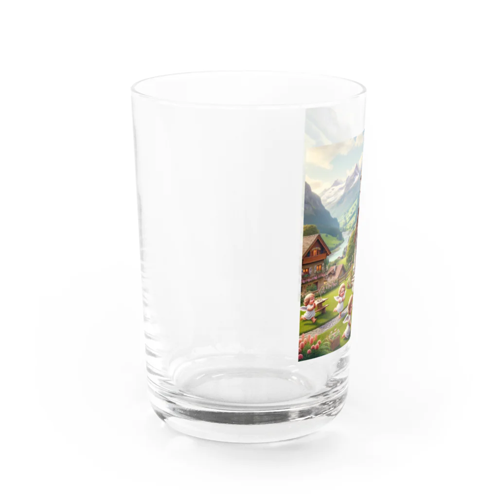 天使の館の教会で遊んでる天使たち Water Glass :left