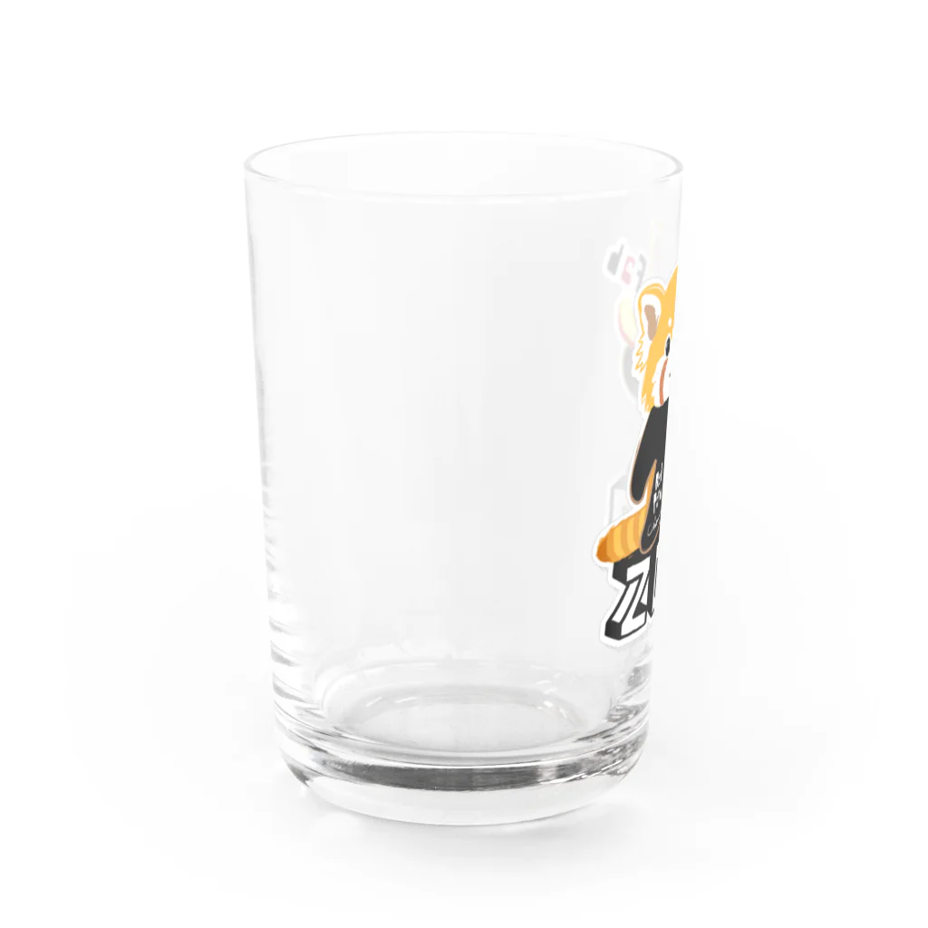 loveclonesのレッサーパンダ 0625 ZOOロゴ りんご大好き柄 Water Glass :left