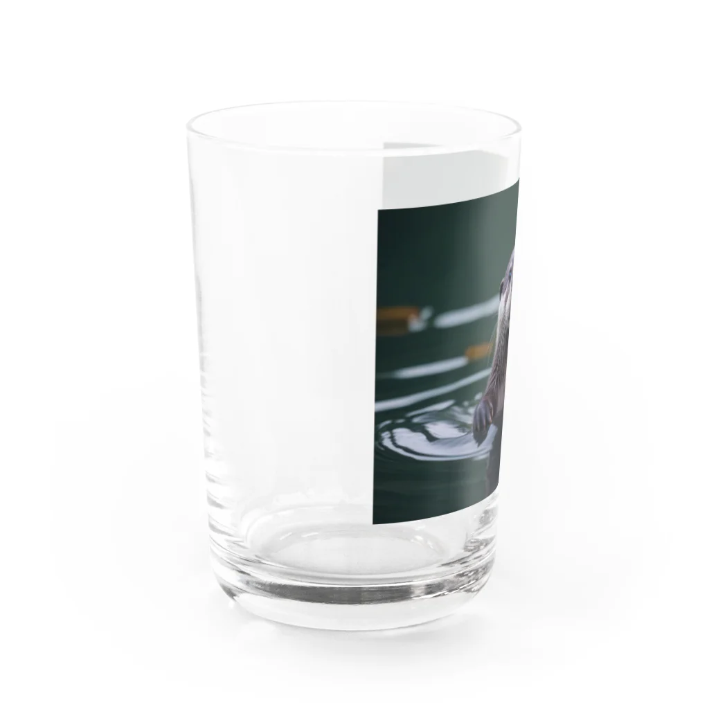 「動物ミリ屋」のカワウソのパーくん Water Glass :left