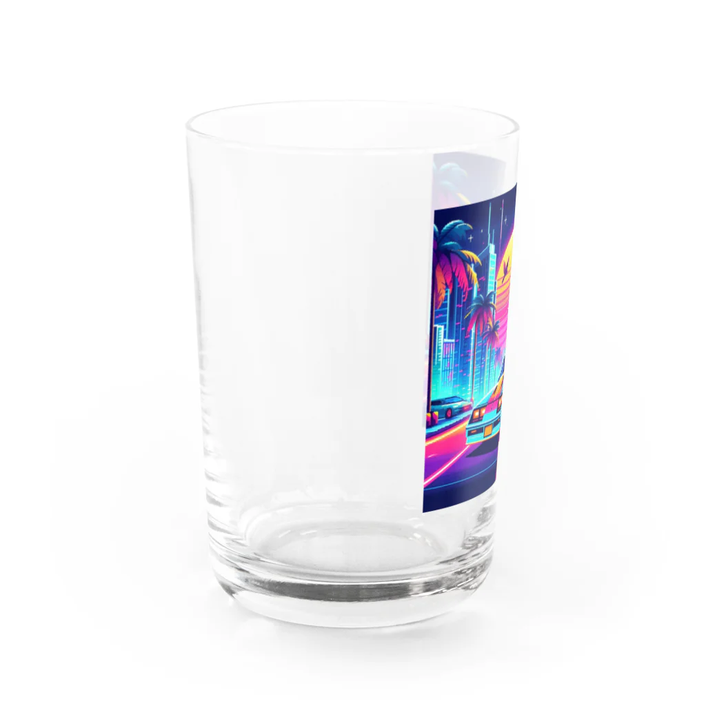 お茶目なドット絵のドッド絵車 Water Glass :left