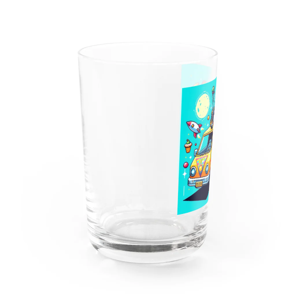 お茶目なドット絵のドッド絵乗り物 Water Glass :left