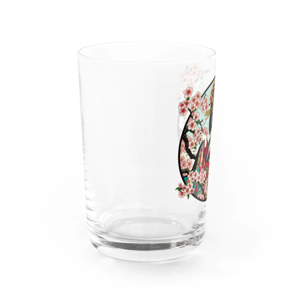 manyou-lab_Ukiyo-eの浮世絵 花魁と桜 Ukiyoe Oiran and Cherry Blossoms [UOS-DL-SR001-0008] グラス左面