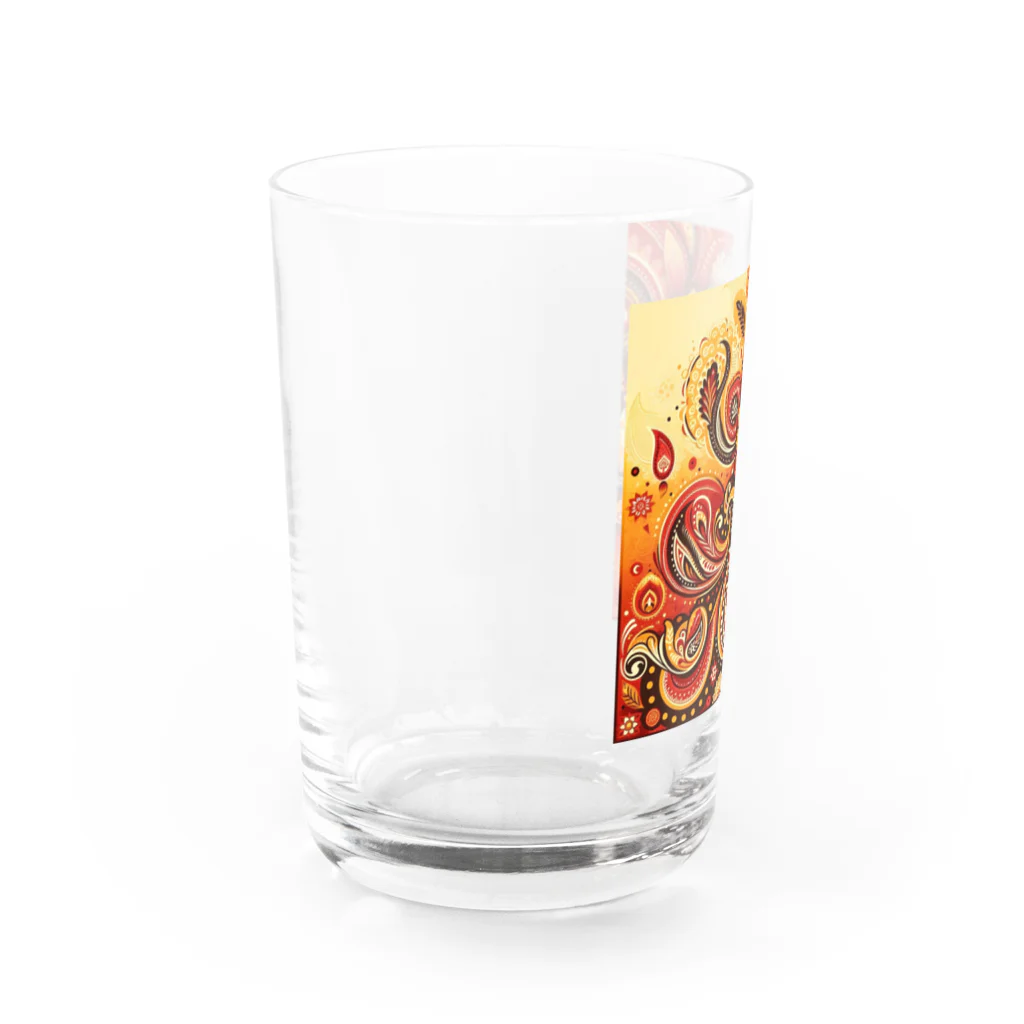 saqui.comのエネルギッシュカラーのインド柄 Water Glass :left