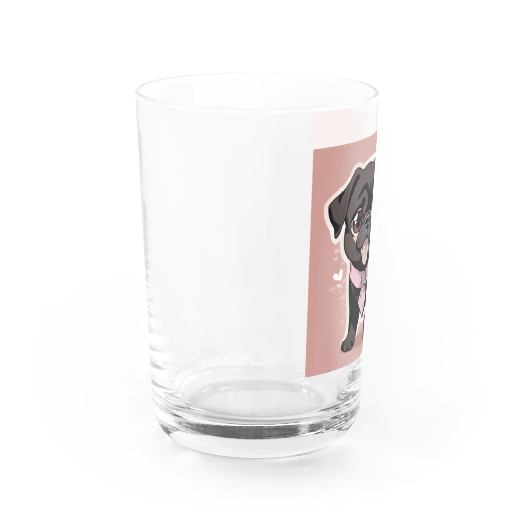 pug 89の黒パグ Water Glass :left