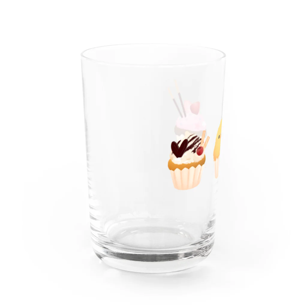 ﾊﾈｺﾊﾈのカップケーキ Water Glass :left