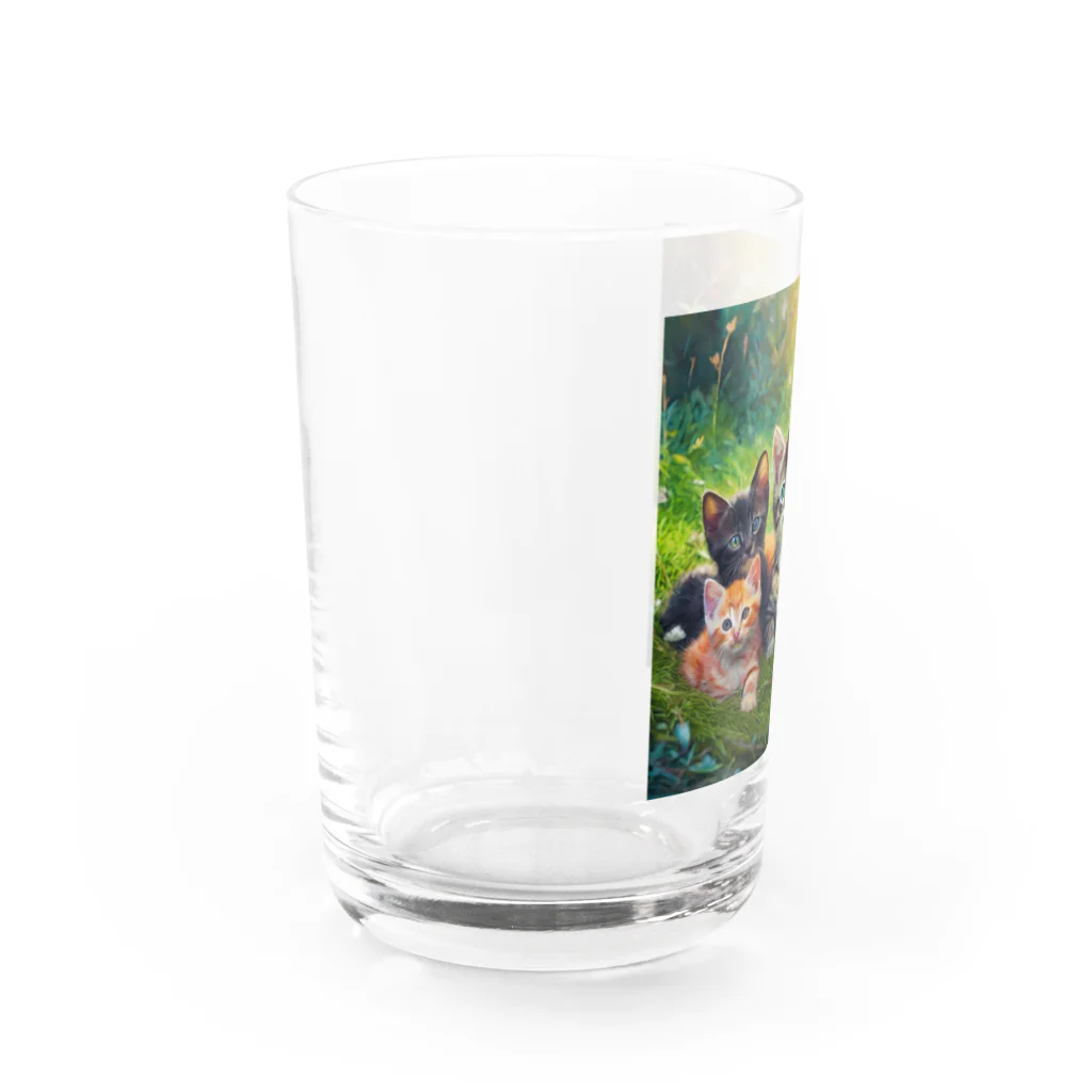 Colorful Canvasの猫ちゃん大集合 Water Glass :left