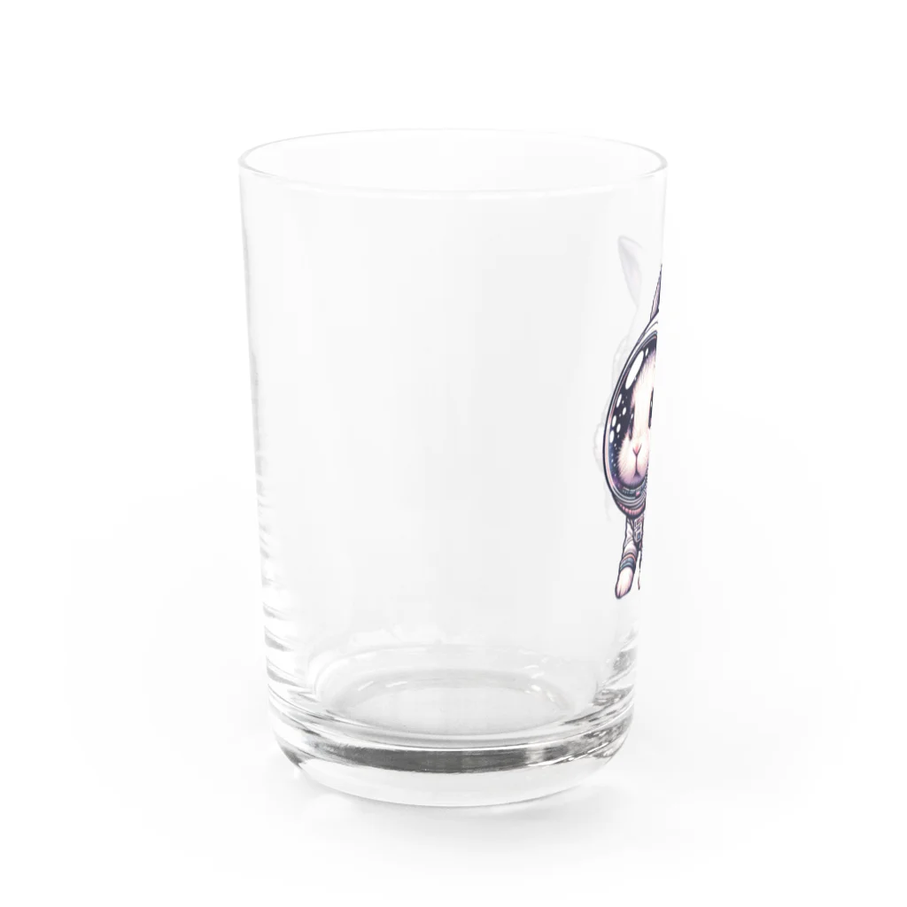 うさぎの足跡🐾のさぁ宇宙へ　うさぴ Water Glass :left