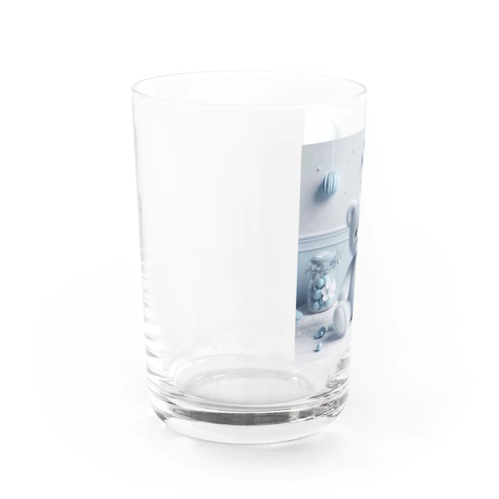 アルのSWEET DREAMSの青いテディベア Water Glass :left