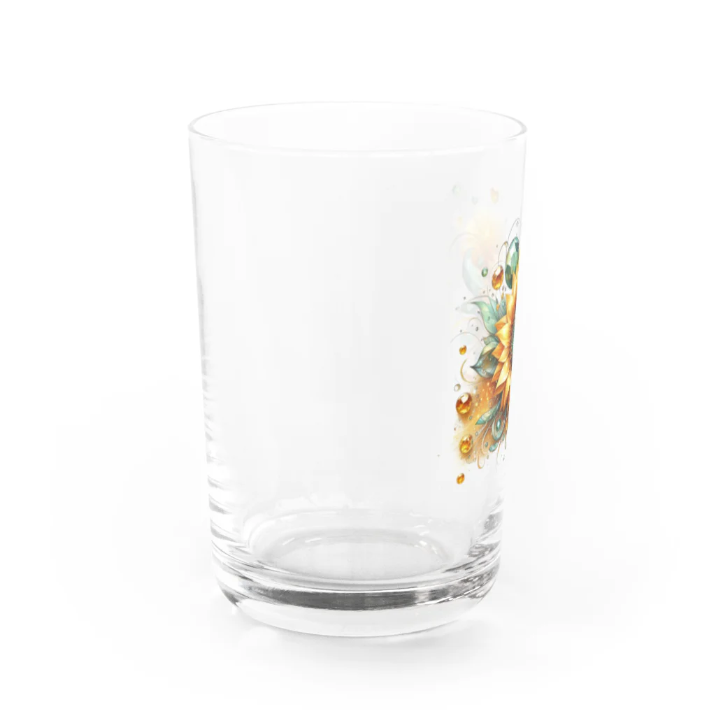 レベルUPのひまわり×ペリドット Water Glass :left