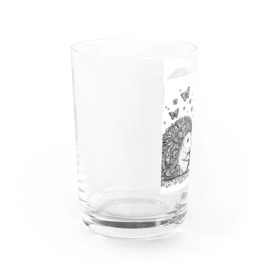 花鳥風月の対面ハリネズミ Water Glass :left