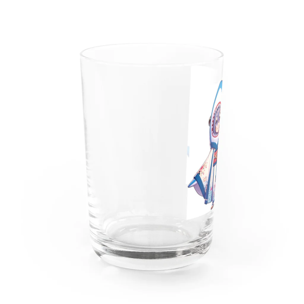 WING_0101の和風サメちゃんグッズ Water Glass :left