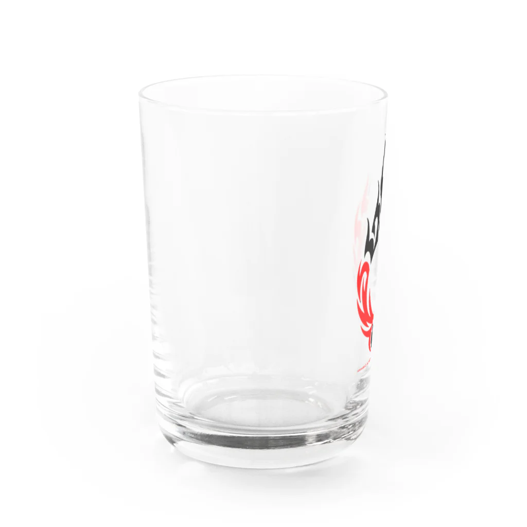 ファンシーTシャツ屋のクールなトライバル炎のタトゥーデザイン Water Glass :left