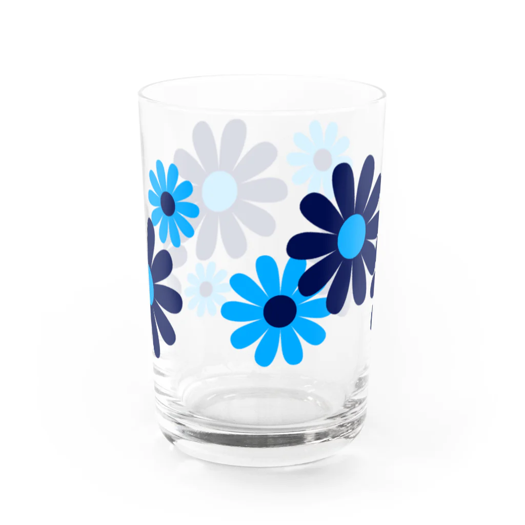 kazeou（風王）のレトロ風花(8枚)青・水色 Water Glass :left