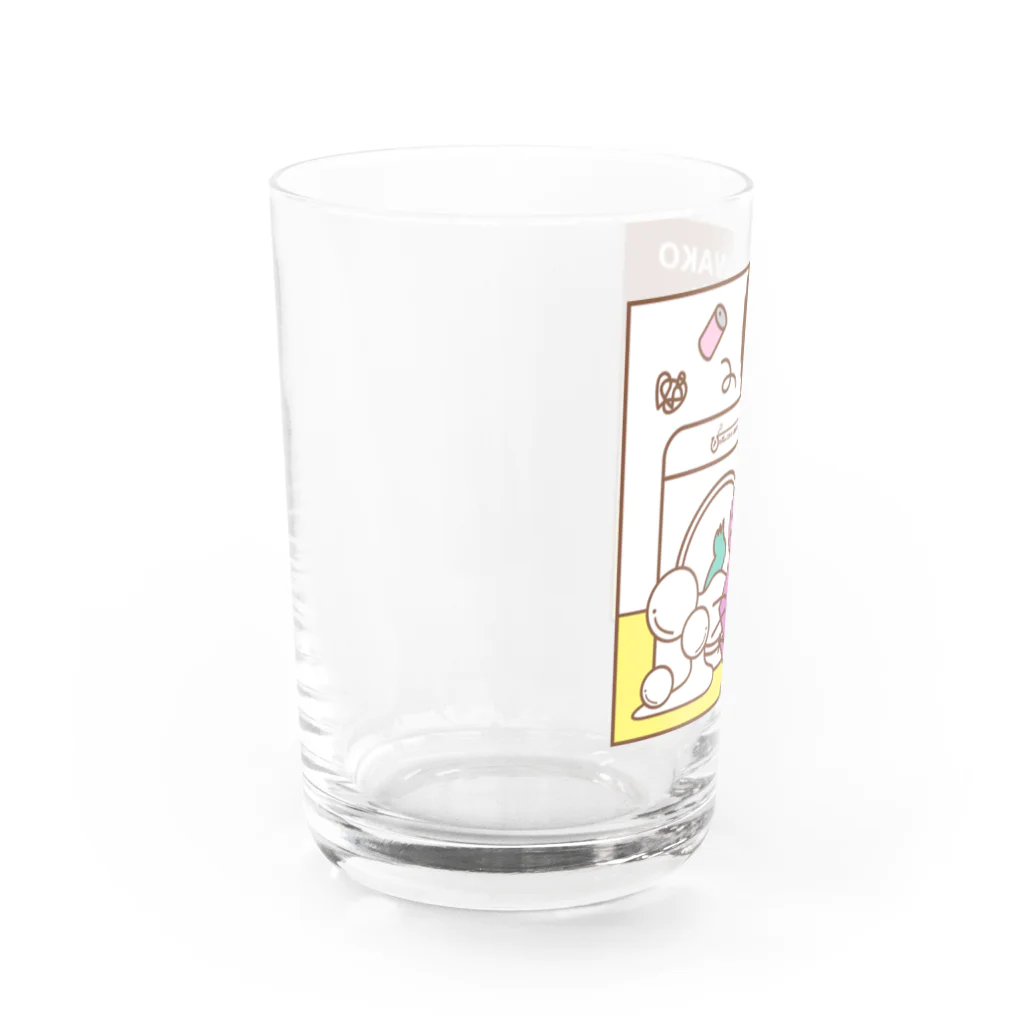 So湖いらの「びわ湖woクリーンniあらいぐま」びわこをせんたくグラス Water Glass :left