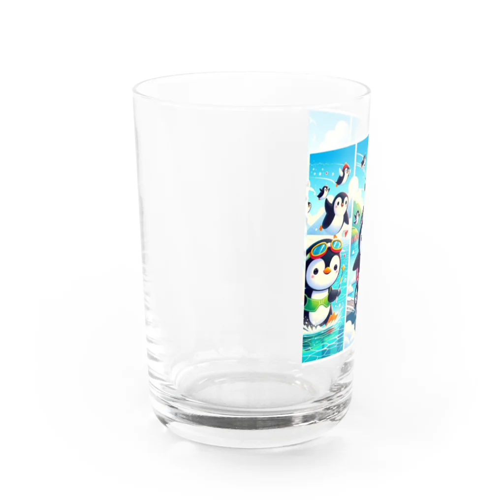 Bumps Design Collectionのぺんくん～トライアスロン Water Glass :left