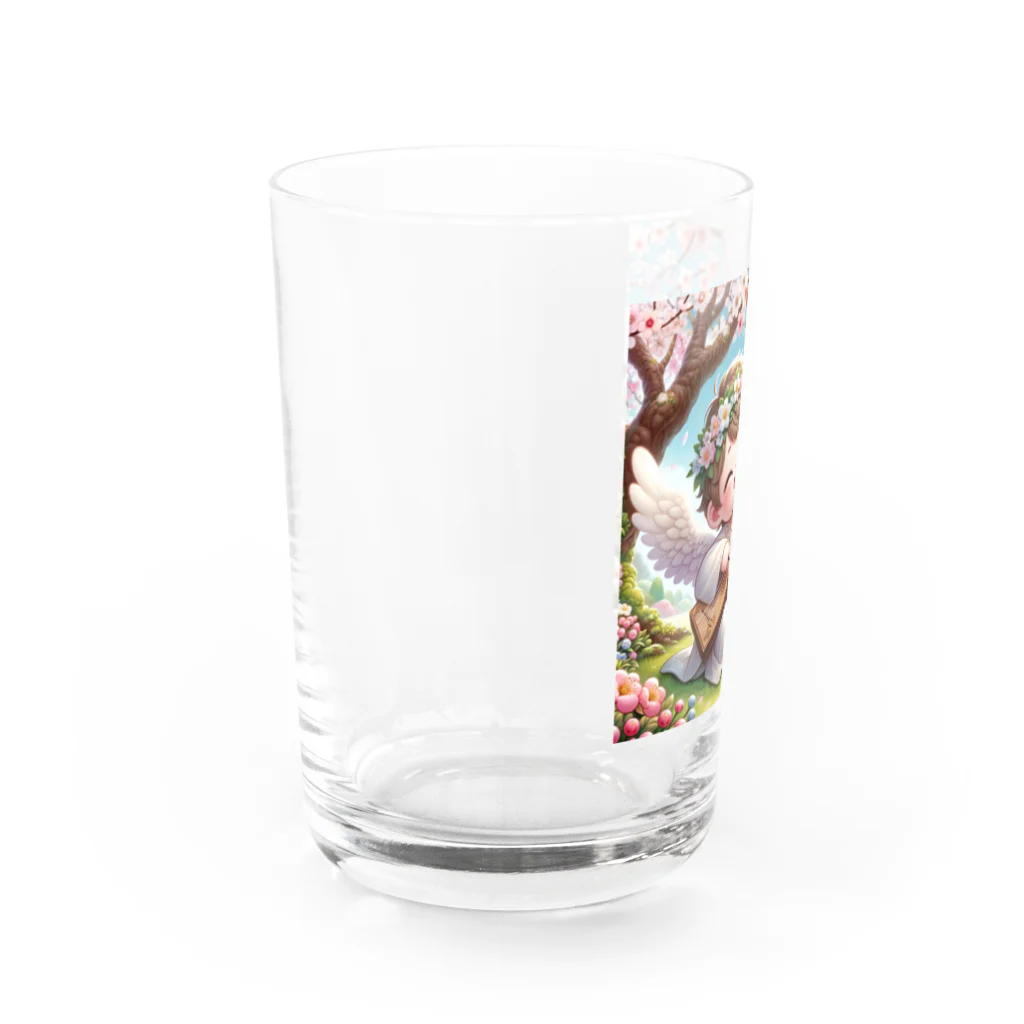 天使の館の琴を奏でる天使 Water Glass :left