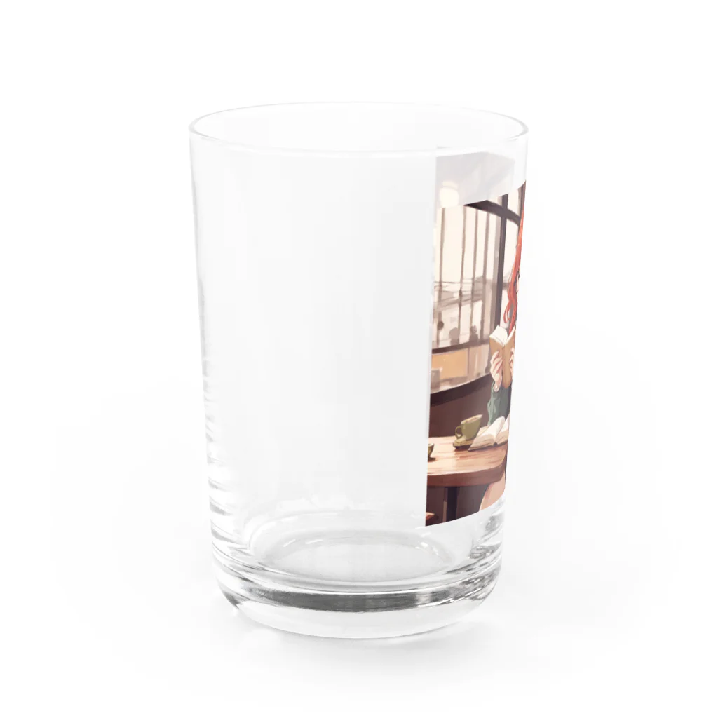 プリンゴブリンの赤毛の読書メガネさん Water Glass :left