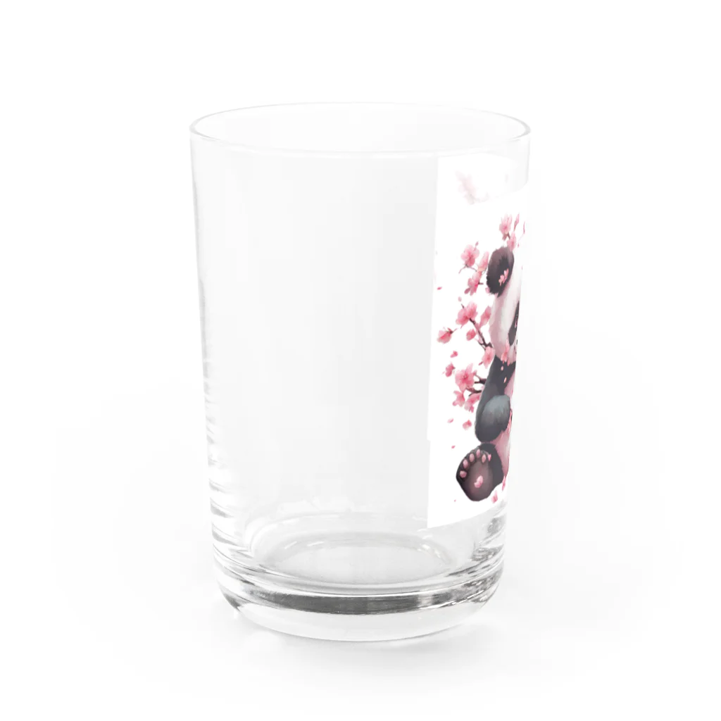 waterpandaのパンダと桜 Water Glass :left