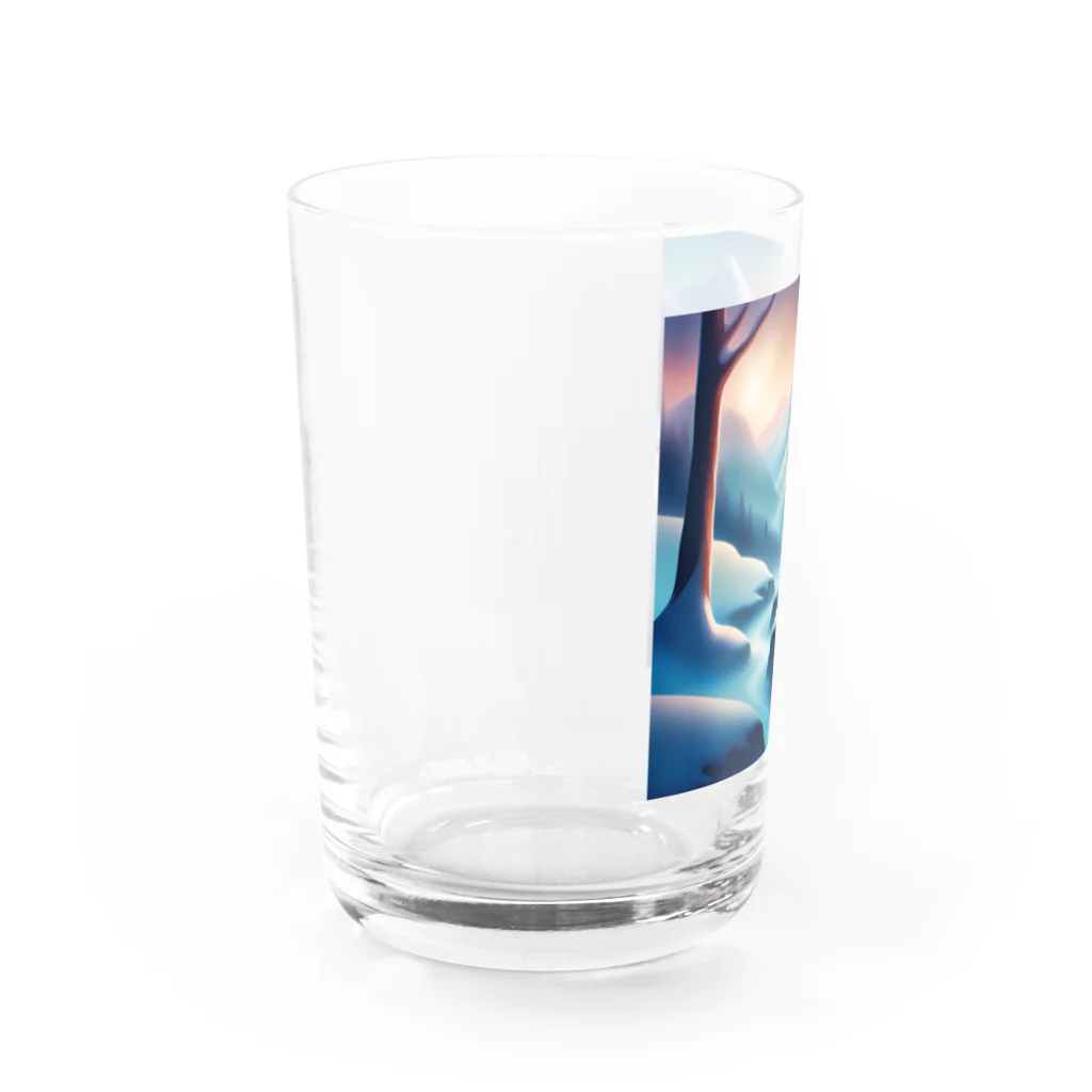 Passionista Lifestyle Emporium : 情熱的なライフスタイルエンポリウムの極光の冬景色とトナカイ Water Glass :left