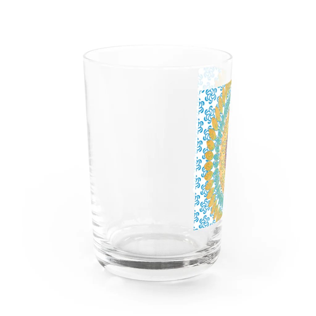 ロブ氏 イラストグッズ！の水辺に浮かぶひまわりの花 Water Glass :left