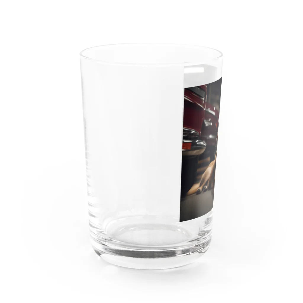 NiTiのガレージにいる犬 Water Glass :left