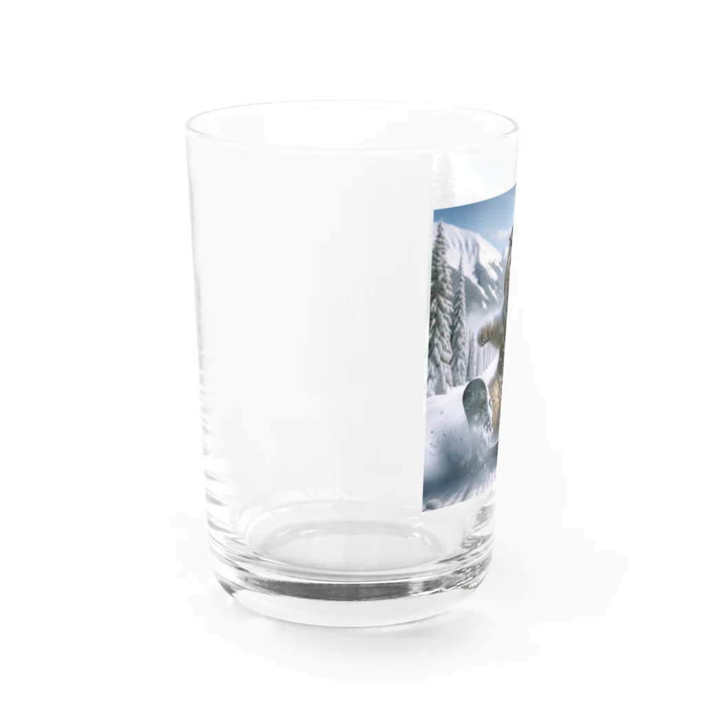 オリジナルクリエイターMUGENのモカのスノボした日 Water Glass :left