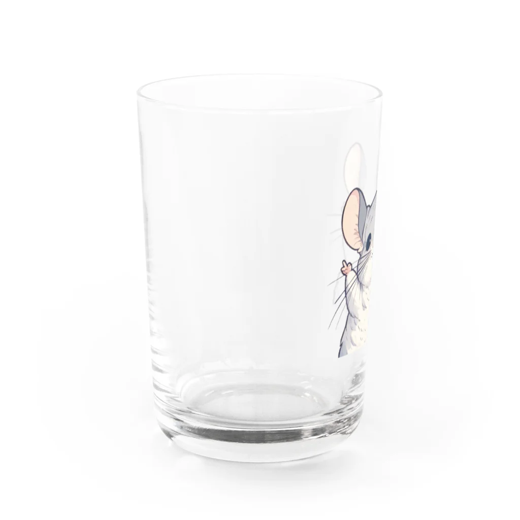 もふっとチンチラ🐭のばんざいチンチラ Water Glass :left