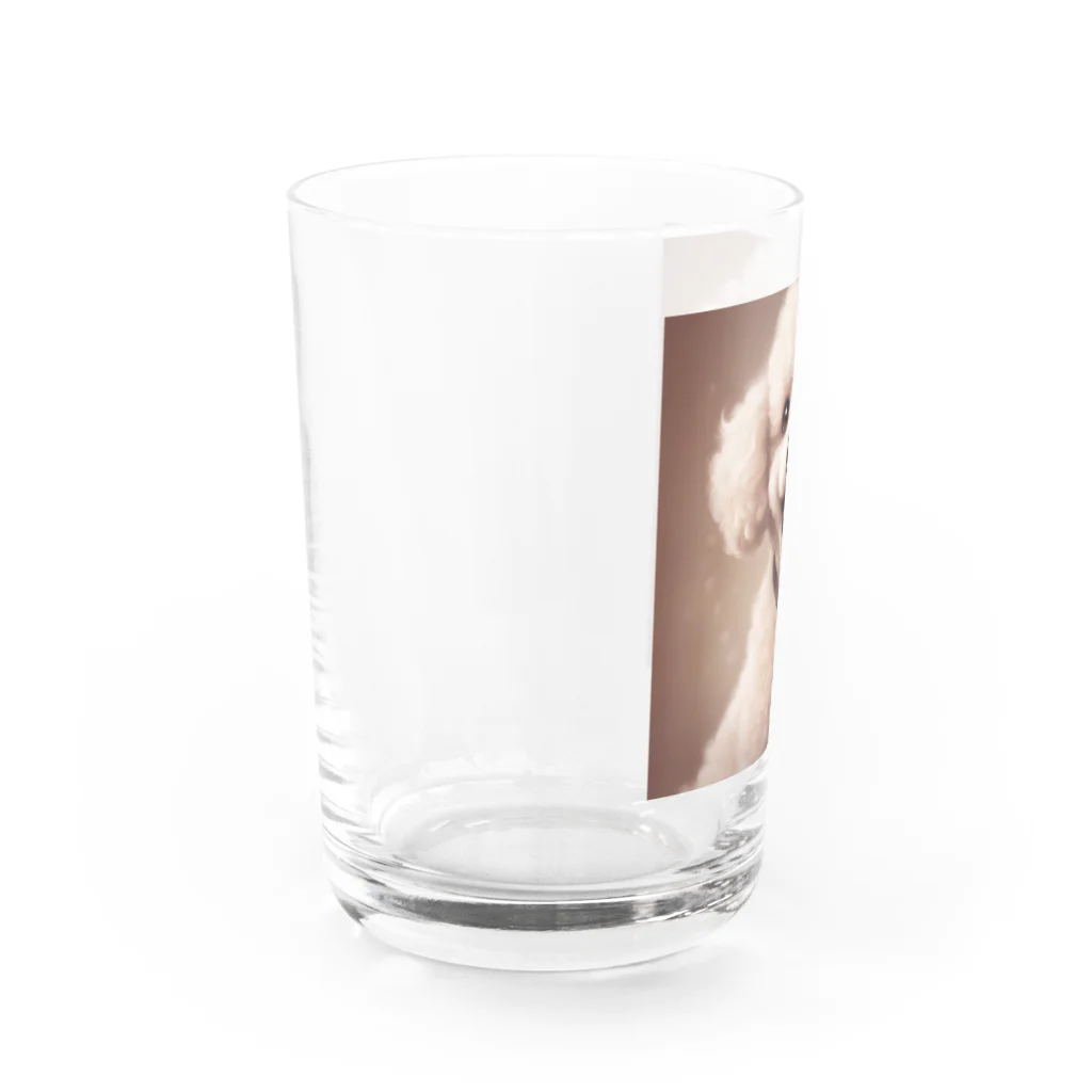 siawasejikanの素敵な笑顔のプードル Water Glass :left