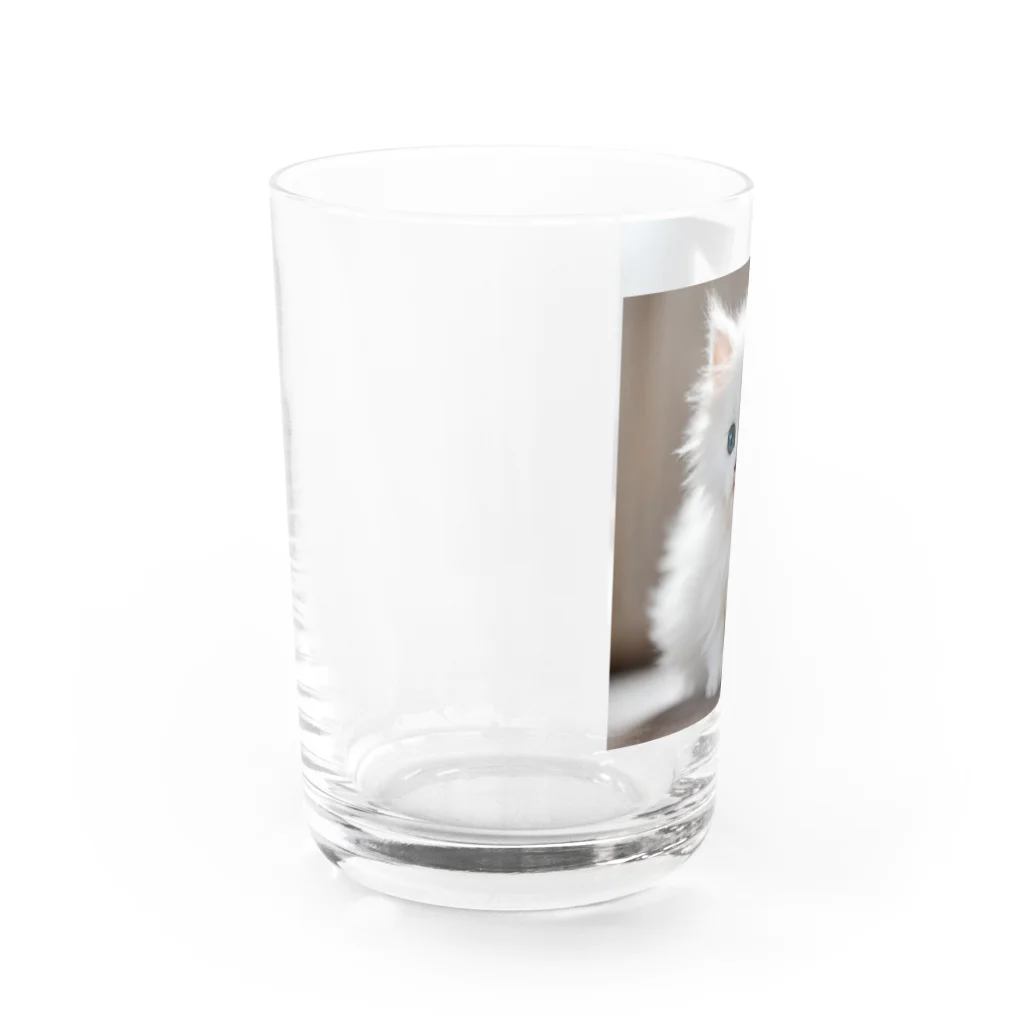 SkyBlueのキュートな子猫 Water Glass :left