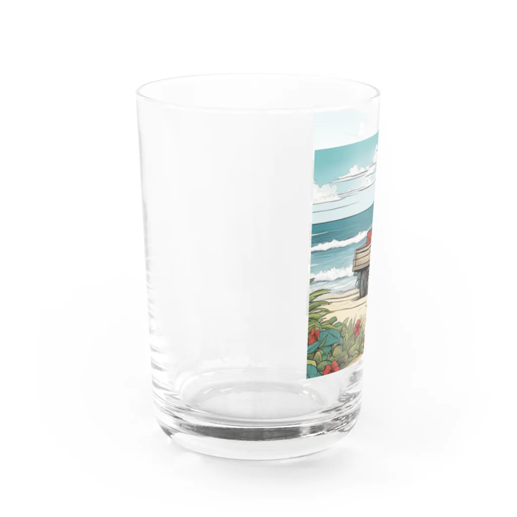 どうぶつやのハワイ　ピックアップトラック Water Glass :left
