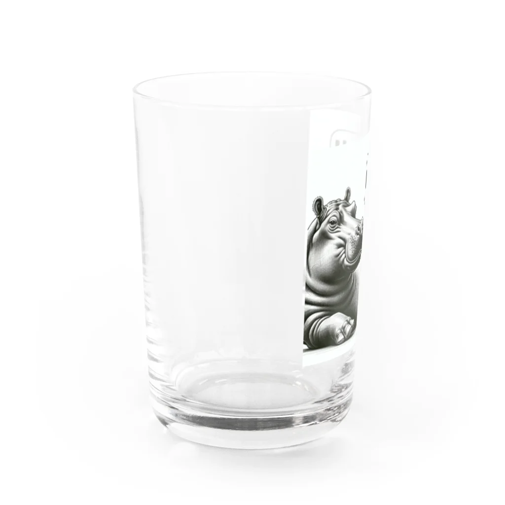 momoRockのデッサンタッチ カバ(Chil) Water Glass :left