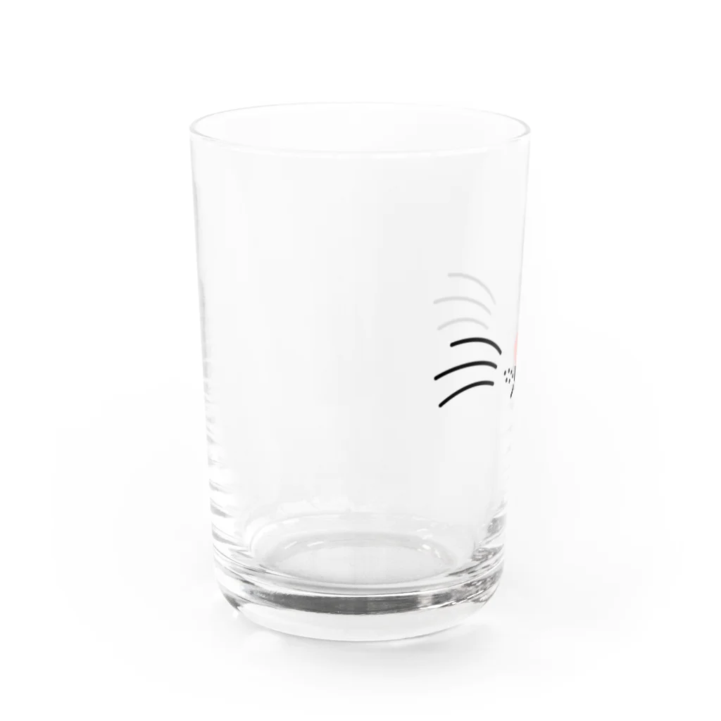 あにまるマスクのシンプルでかわいい猫の顔01 Water Glass :left