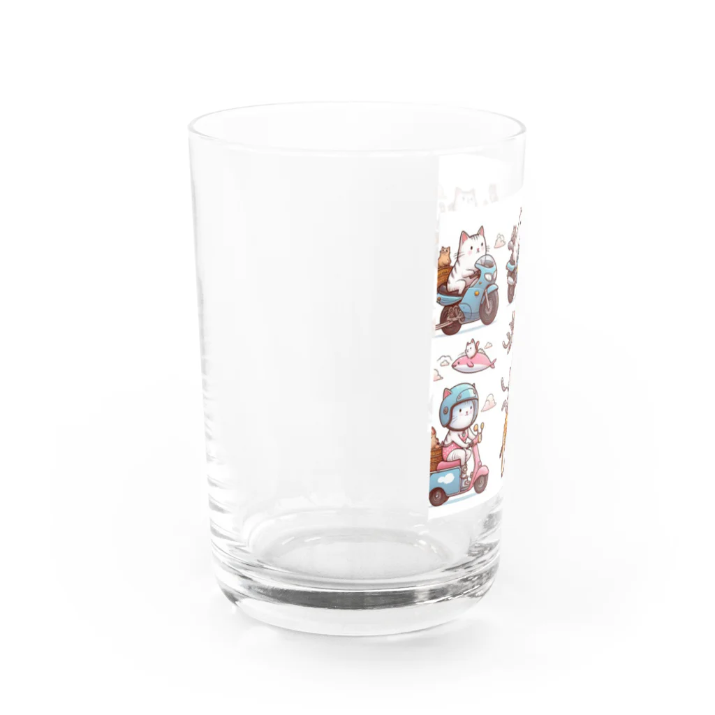 show0504の乗り物ネコ Water Glass :left