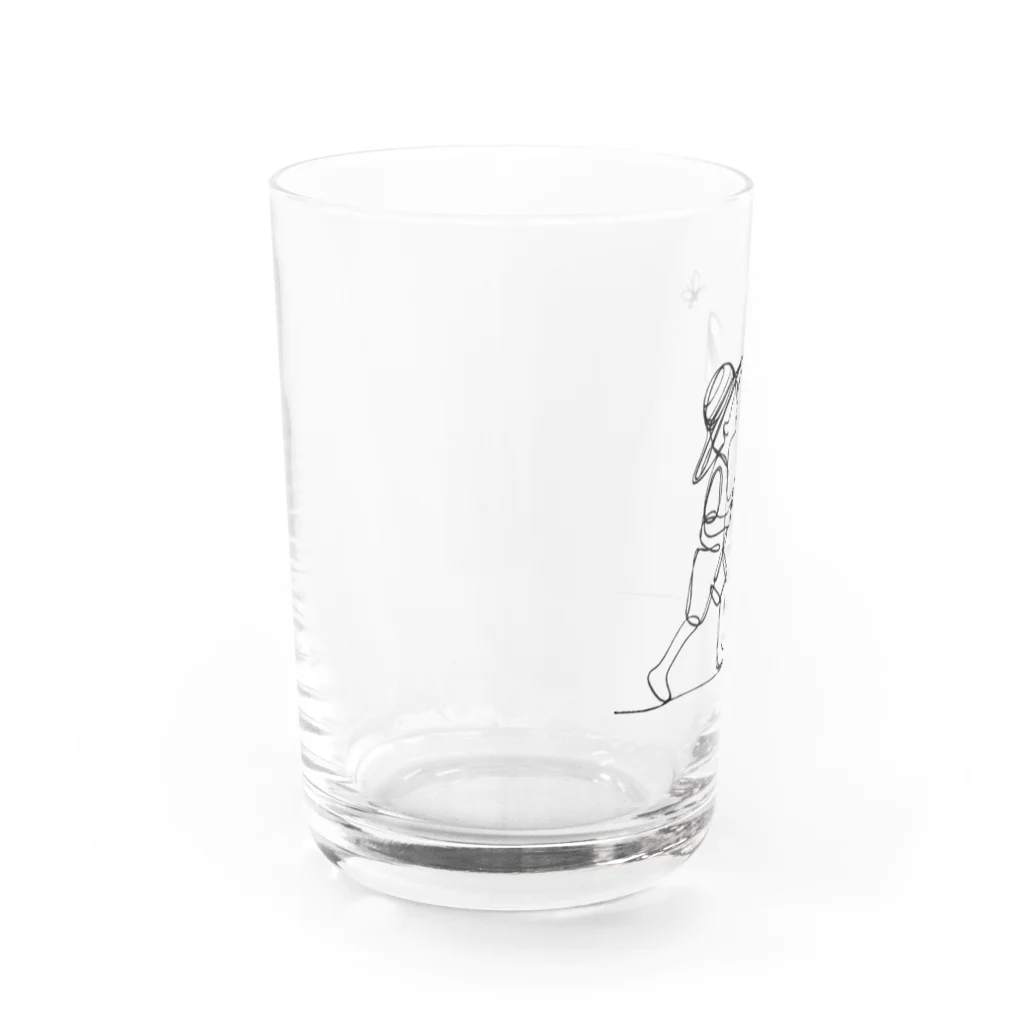 Colorful Canvasの虫とり網を持った少年 Water Glass :left