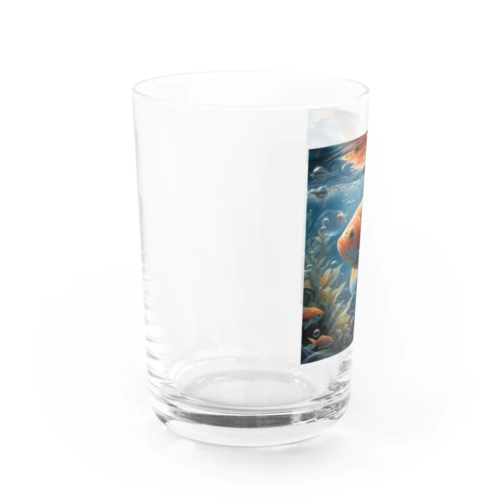 アートフル・メッセンジャーの金運招福金魚様 Water Glass :left