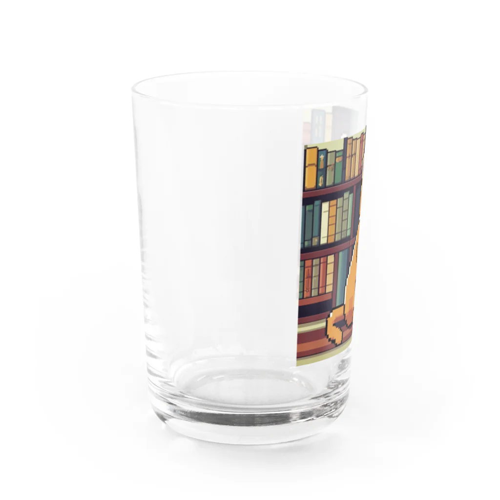 ドット絵ねこさんの読書猫さん Water Glass :left