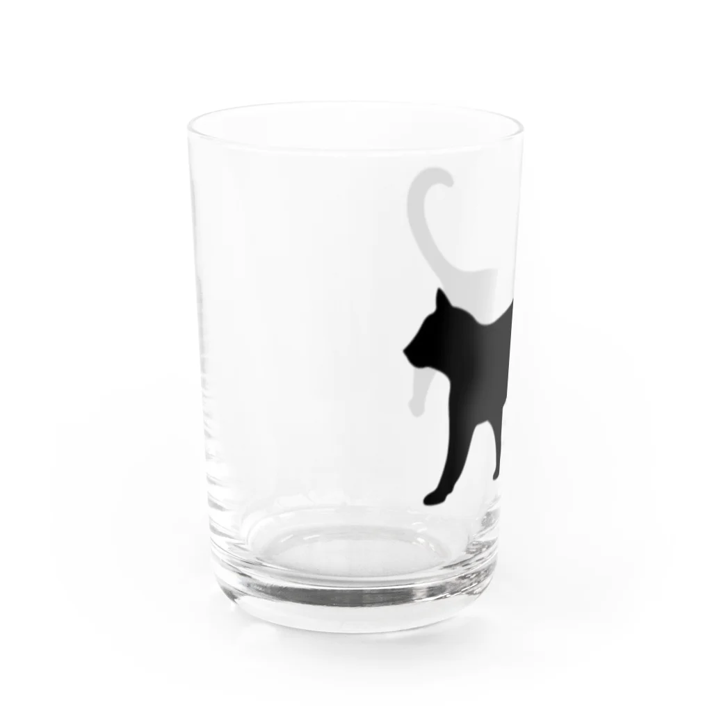 Teatime ティータイムの黒猫は見ていた　ねこ Water Glass :left