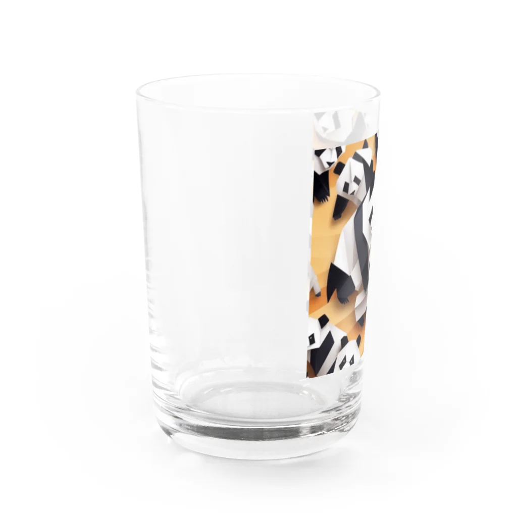 gigaグッズのレースする折り紙パンダ Water Glass :left