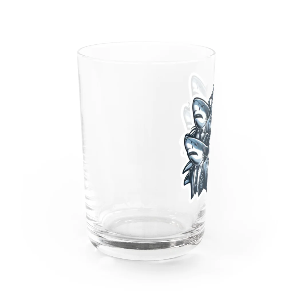 パンダマンのサメギャング Water Glass :left