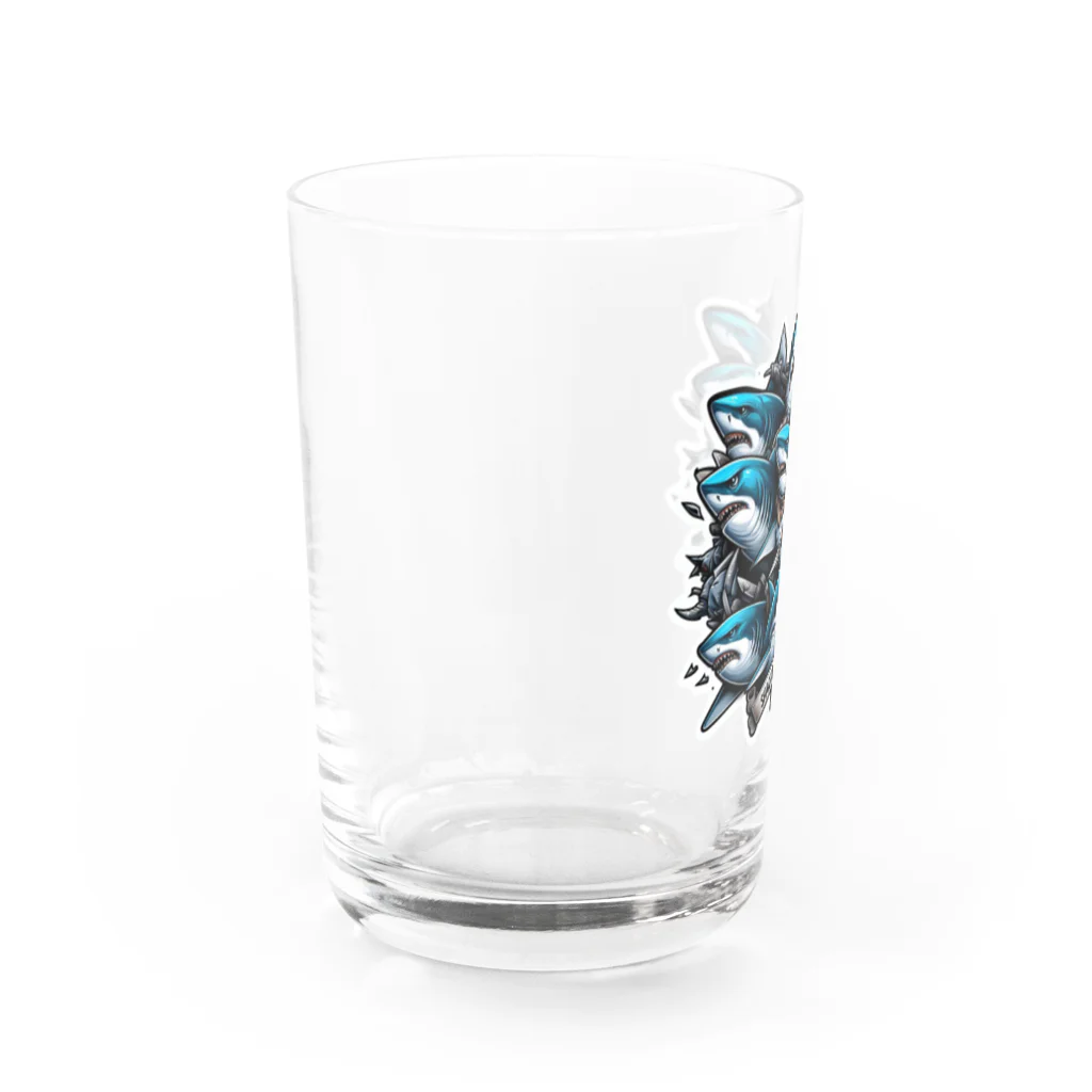 パンダマンのサメの兄弟記念写真 Water Glass :left