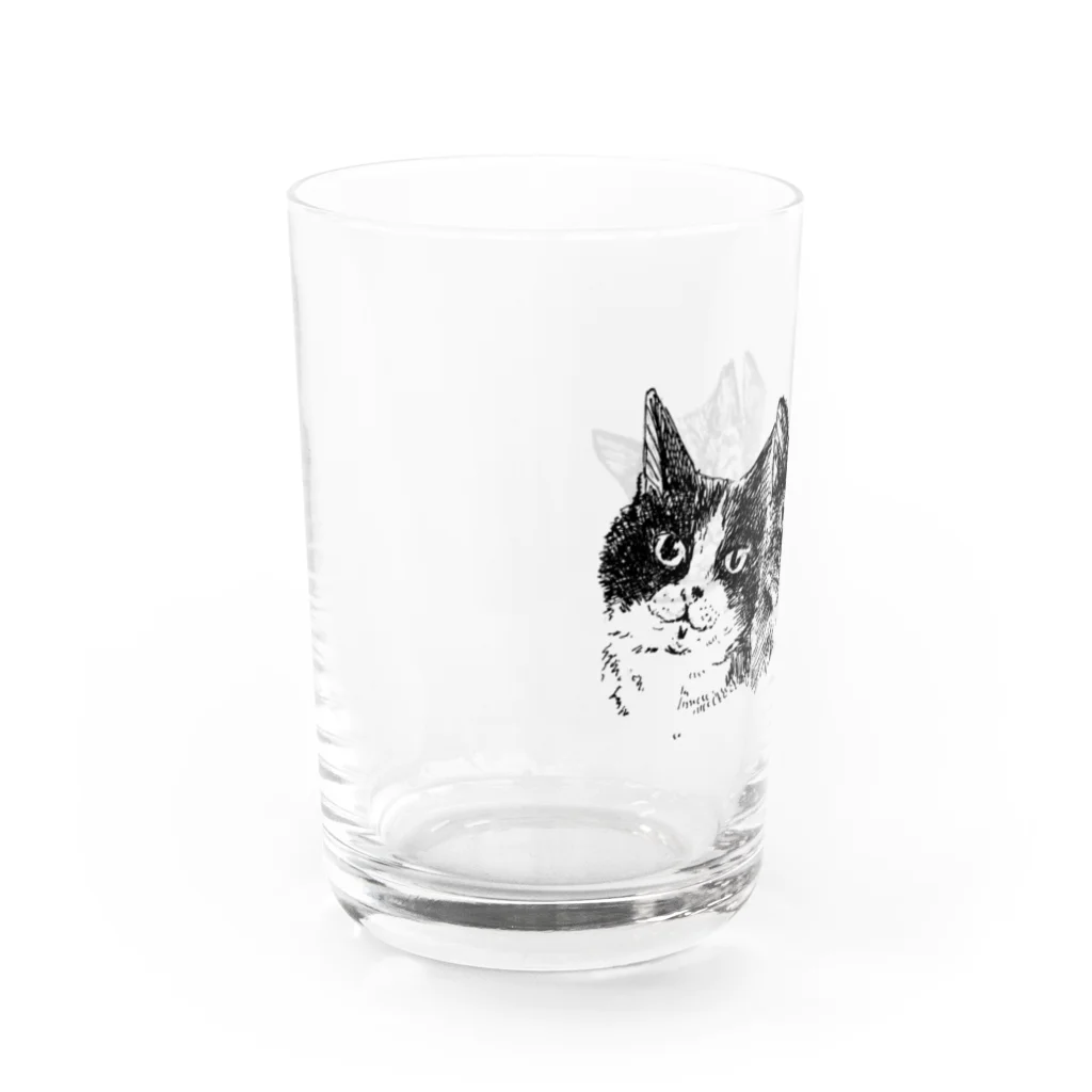 サビネコよもぎの仲良し３匹 Water Glass :left