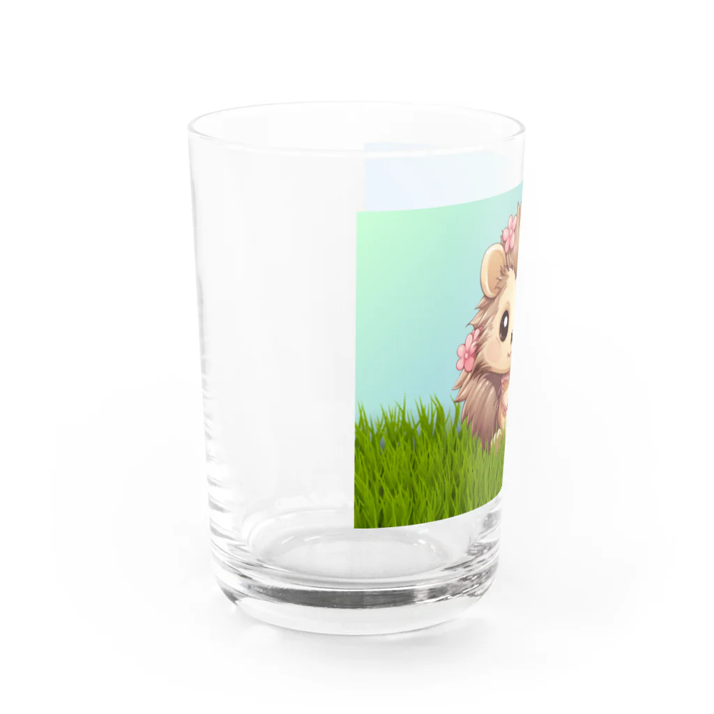 Vasetti_pressの草の中に座っているハリネズミ Water Glass :left